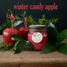 Load image into Gallery viewer, Winter Candy Apple by First Fruits. Scented holiday candle with hints citrus, maple and cinnamon.
